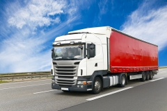 Gterverkehr auf der Strasse per LKW // truck on highway - shipping